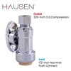 Hausen 1/2 in. Nominal Push Connect Inlet x 3/8 in. O.D. Compression Outlet 1/4-Turn Straight Valve, 10PK HA-SS107-10